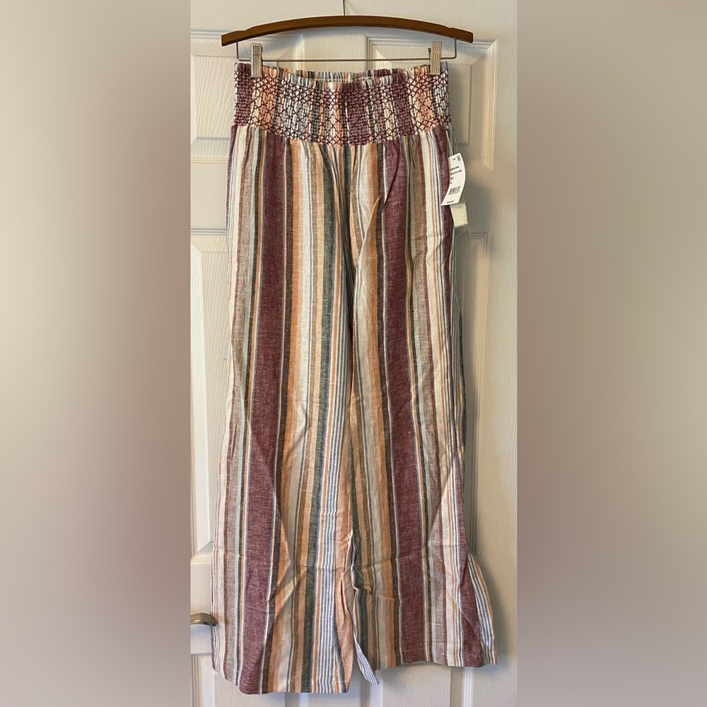 Striped linen pants